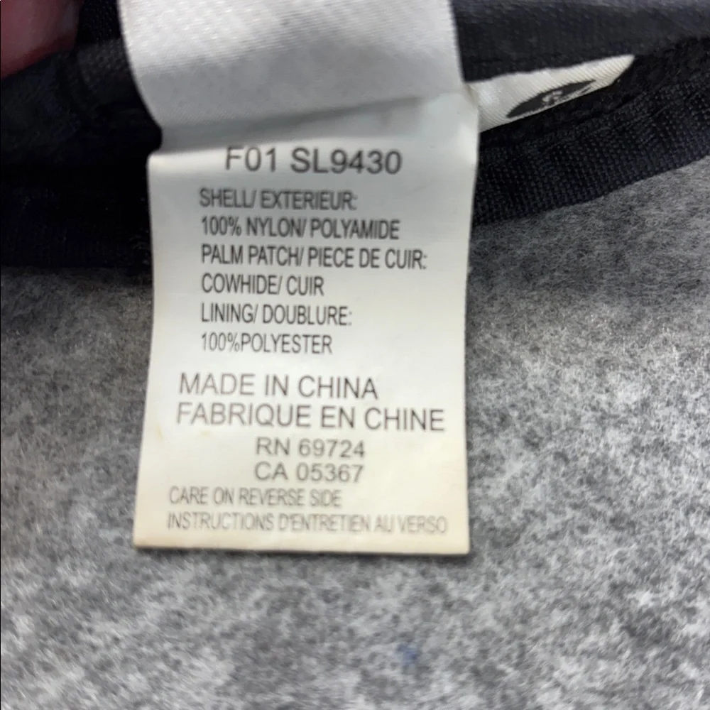 Columbia Black leather palm Insulated fleece lined Gloves small
